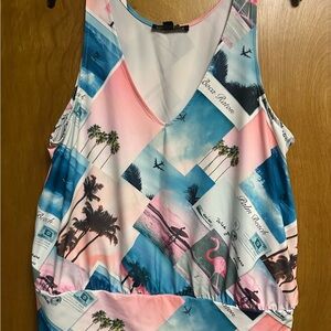 Boston Proper Palm Print Tank Top